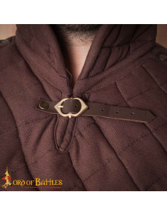 Padded Medieval Gorget in Cotton, Brown 2