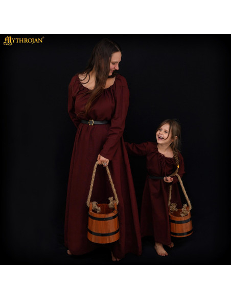 Long Medieval Dress Model Maiden, Brown