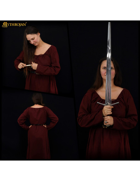 Long Medieval Dress Model Maiden, Brown