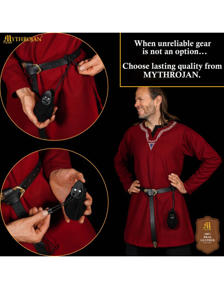 Beige Suede Pouch with Drawstring