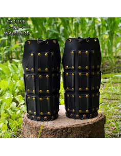 Black Leather Medieval Pauldrons Model Bohemond