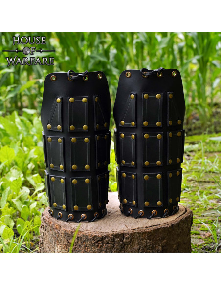 Black Leather Medieval Pauldrons...