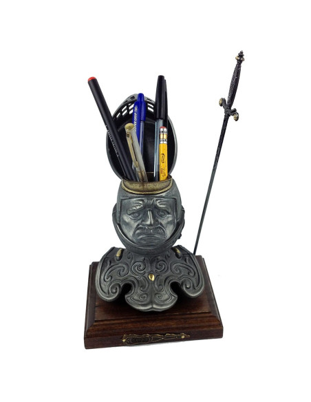Medieval head pencil holder