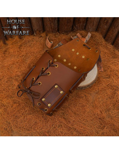 Medieval Brown Leather Pauldrons Bohemond Model 2