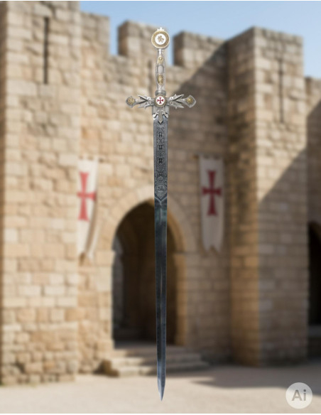 Decorated templar sword