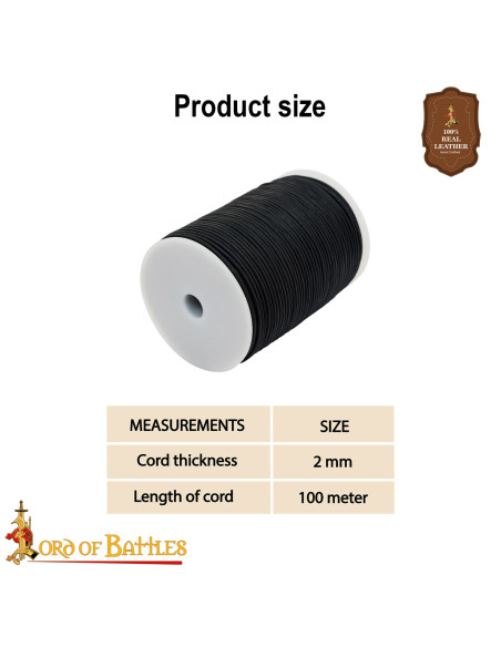 Genuine Leather Black Cord Spool, 100...