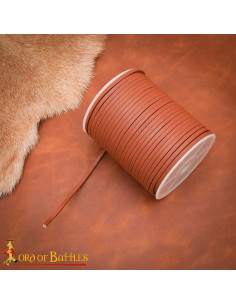 Light Brown Genuine Leather Cord Spool, 50 Meters