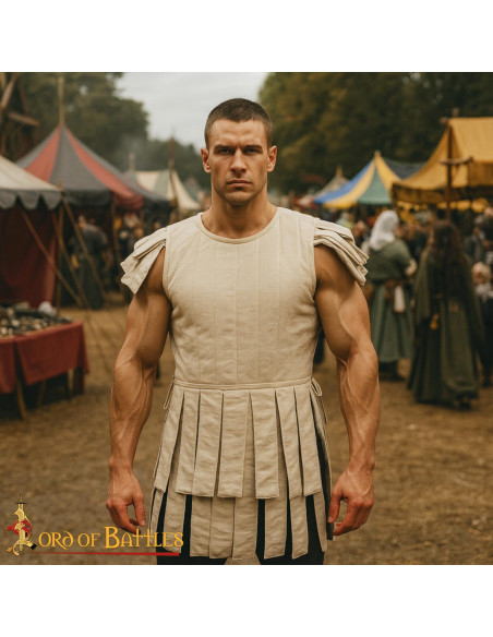 Padded Roman Vest in Natural White...