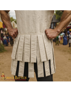 Padded Roman Vest in Natural White Cotton 2