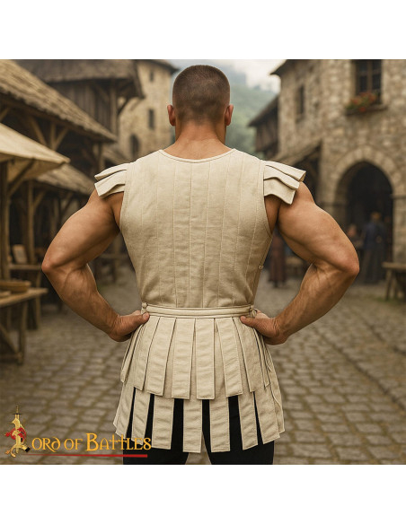 Padded Roman Vest in Natural White...