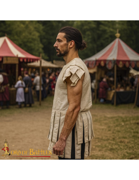 Padded Roman Vest in Natural White...