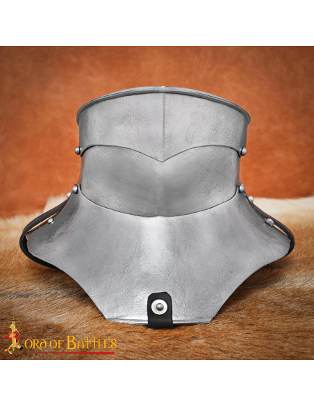Medieval steel gorget with movable...
