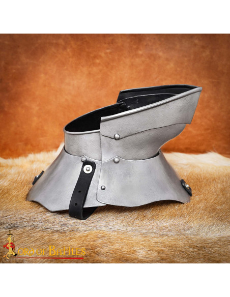 Medieval steel gorget with movable...