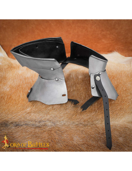 Medieval steel gorget with movable...