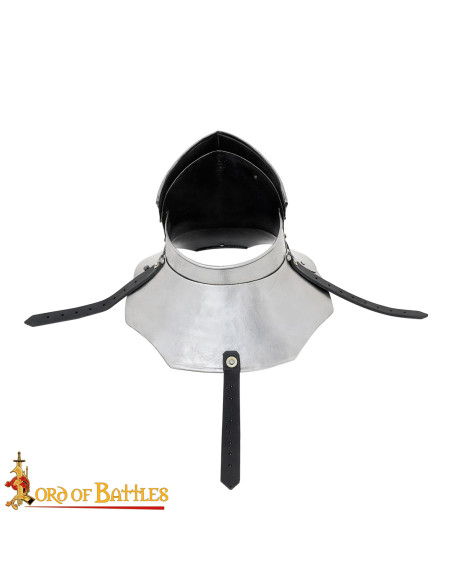 Medieval steel gorget with movable...