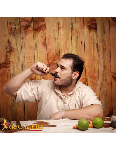 Set of 4 Medieval Spoons in Natural Horn