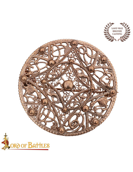Viking Brooch in Bronze, Nordic Filigree