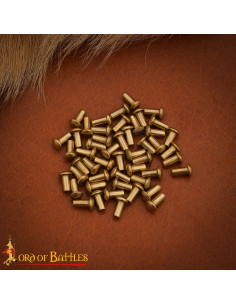 Set of 25 Brass Rivets with Mushroom Head (6 mm)