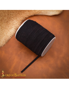 50 Meter Roll of Black Leather Lace (5 mm)