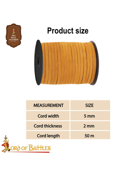 50 Meter Roll of Yellow Leather Cord...