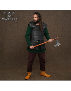 Viking Lamellar Armor in Black Leather (3 mm)