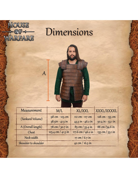 Brown Leather Lamellar Viking Armor...