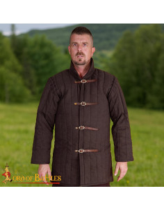 Brown Triple Layer Medieval Gambeson with Detachable Sleeves