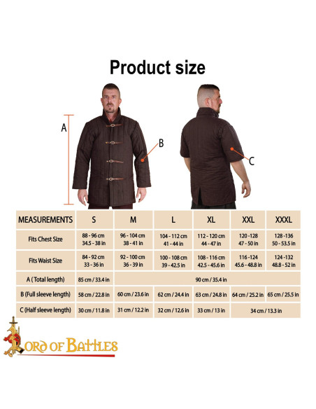Brown Triple Layer Medieval Gambeson...