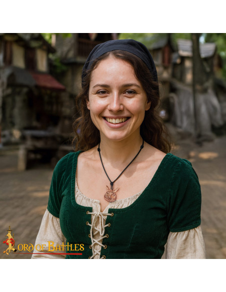 Medieval Owl Pendant in Polished Bronze