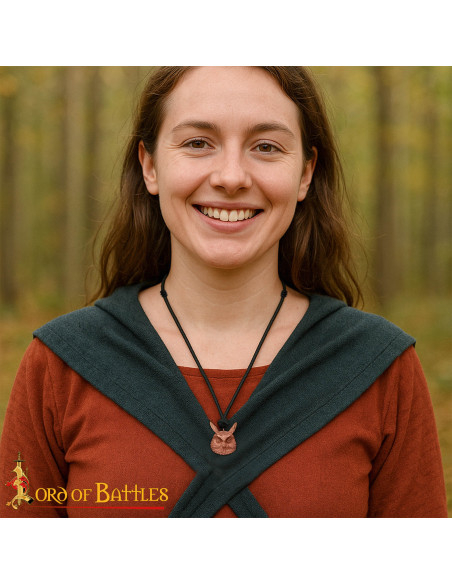 Medieval Owl Pendant in Polished Bronze