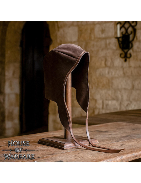 Medieval Peasant Crescent Cap in Dark...