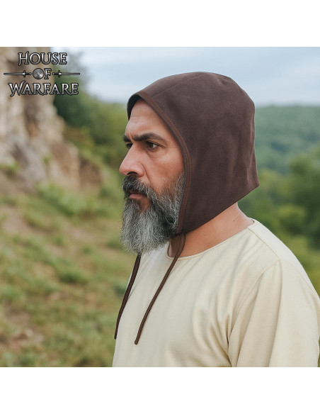 Medieval Peasant Crescent Cap in Dark...