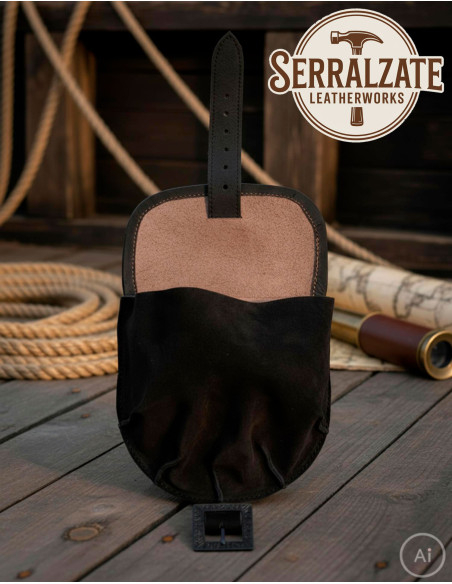 Black Pirate Bag with Skull for Belt