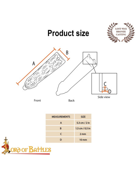 Viking Belt Tip with Knot Design,...