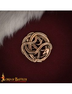 Viking Snake Belt Buckle in Antique Bronze