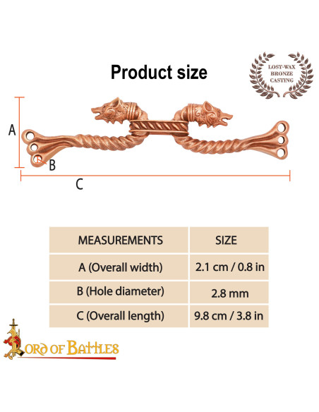 Viking Cloak Fastener with Wolf...