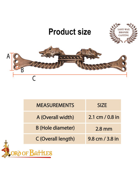 Viking Cloak Fastener with Wolf...