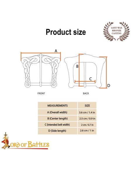 Classic Buckle in Aged Bronze with...