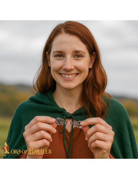 Viking Cloak Fastener in Aged Bronze