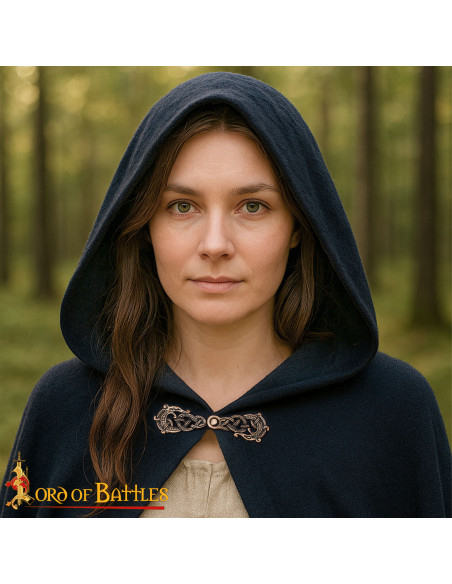 Viking Cloak Fastener in Aged Bronze