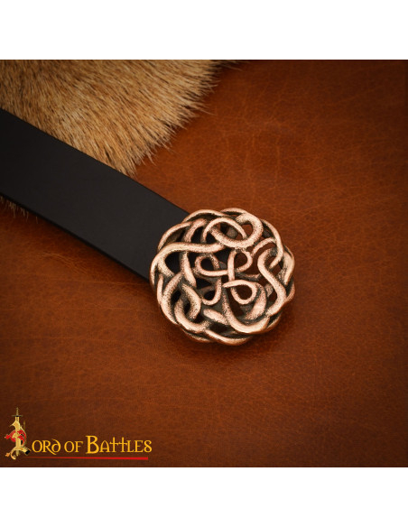 Celtic Belt Buckle in Aged Solid Bronze
