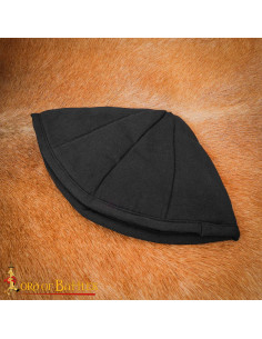 Medieval Padded Hat in Black Cotton 2