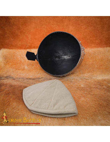 Natural White Cotton Padded Medieval Cap