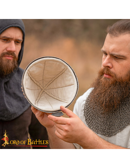 Natural White Cotton Padded Medieval Cap