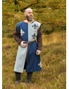 Medieval knight tabard with Fleur-de-lis design, blue