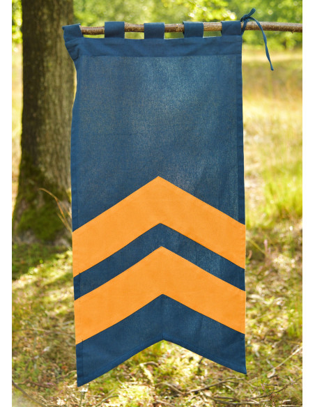 Medieval Striped Banner, Blue-Yellow