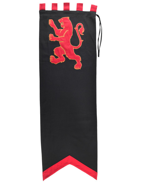 Medieval Banner with Lion Design,...