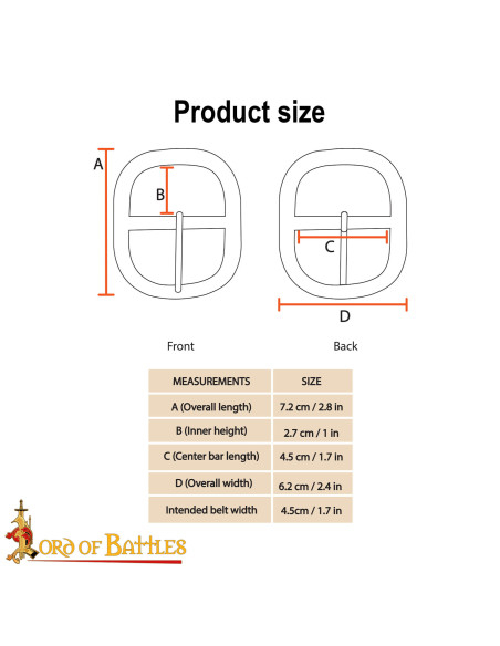 Antique Brass Oval Medieval Buckle