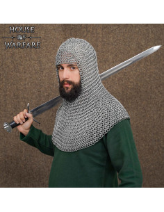 Executioner Medieval Chainmail Coif in Aluminum (14 g.)