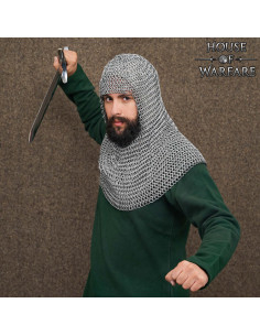 Executioner Medieval Chainmail Coif in Aluminum (14 g.) 2